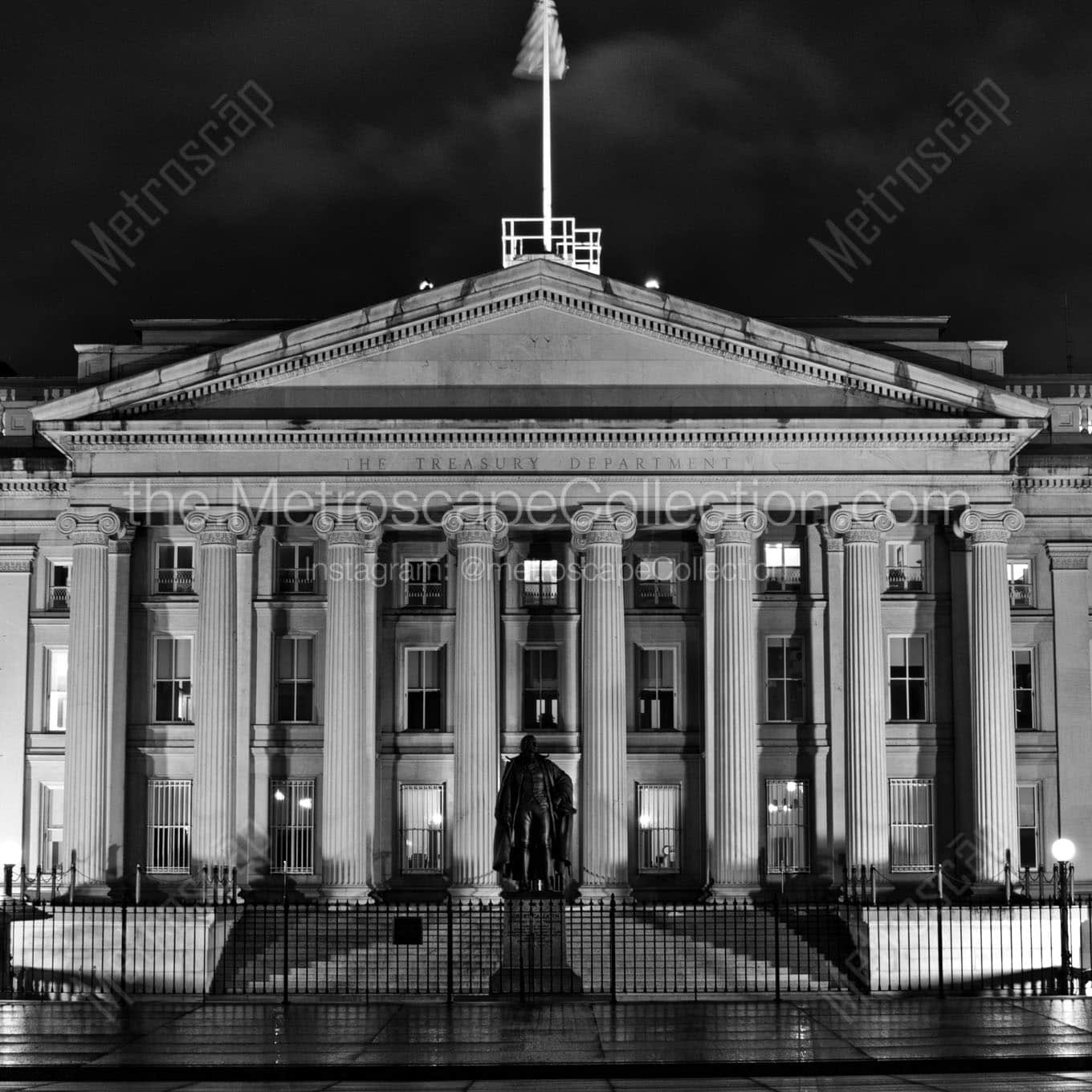 us treasury department building Black & White Wall Art