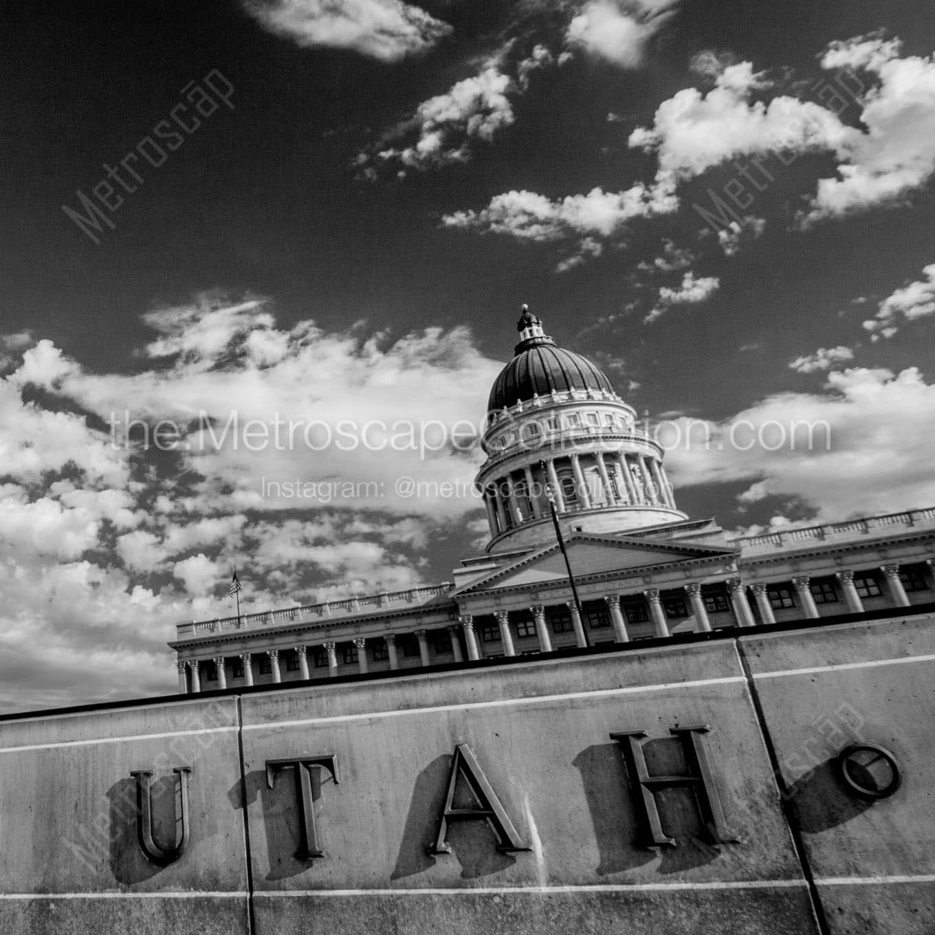 utah state capitol Black & White Wall Art