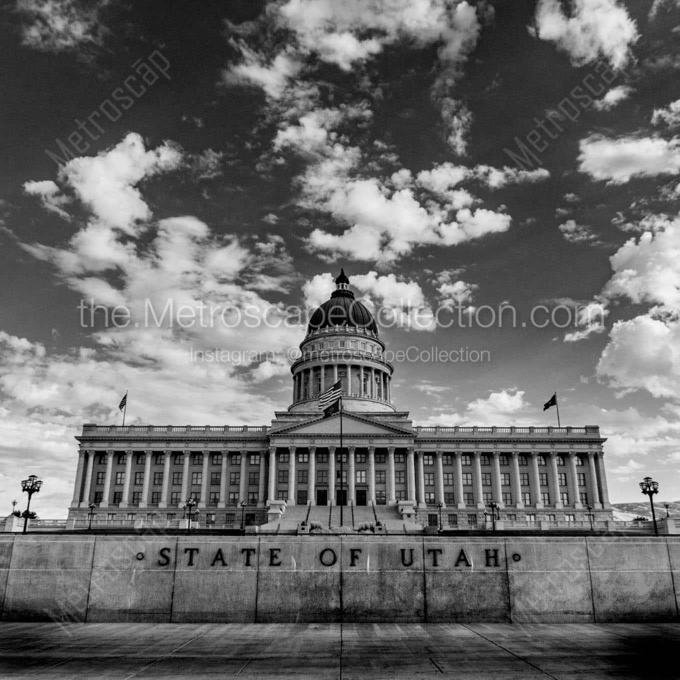 utah state capitol building Black & White Wall Art