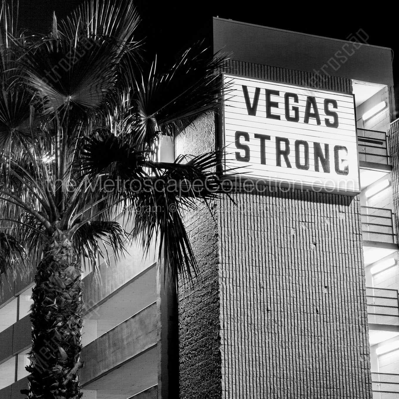 vegas strong Black & White Wall Art