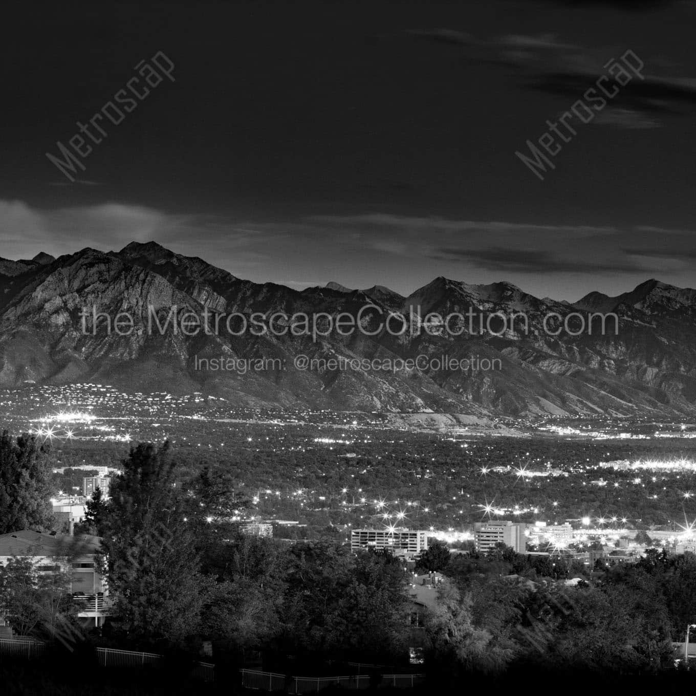 wasatch mountains Black & White Wall Art
