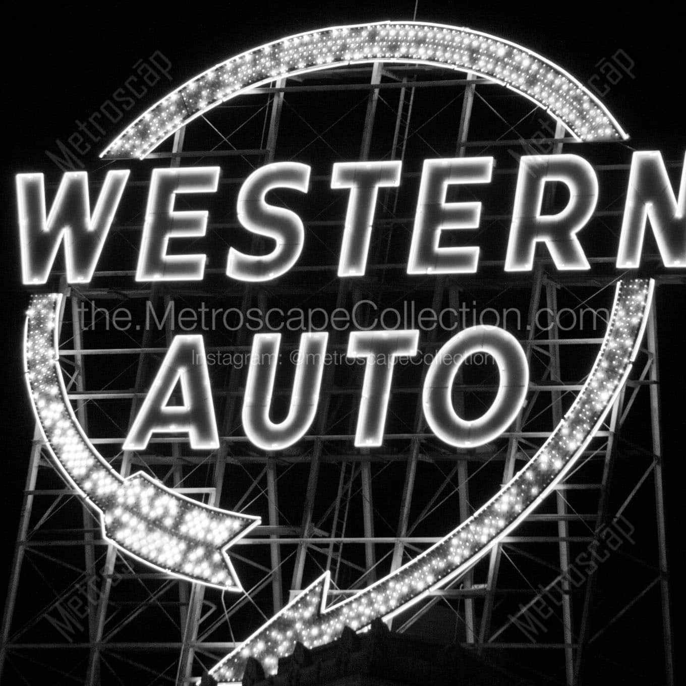 western auto sign Black & White Wall Art