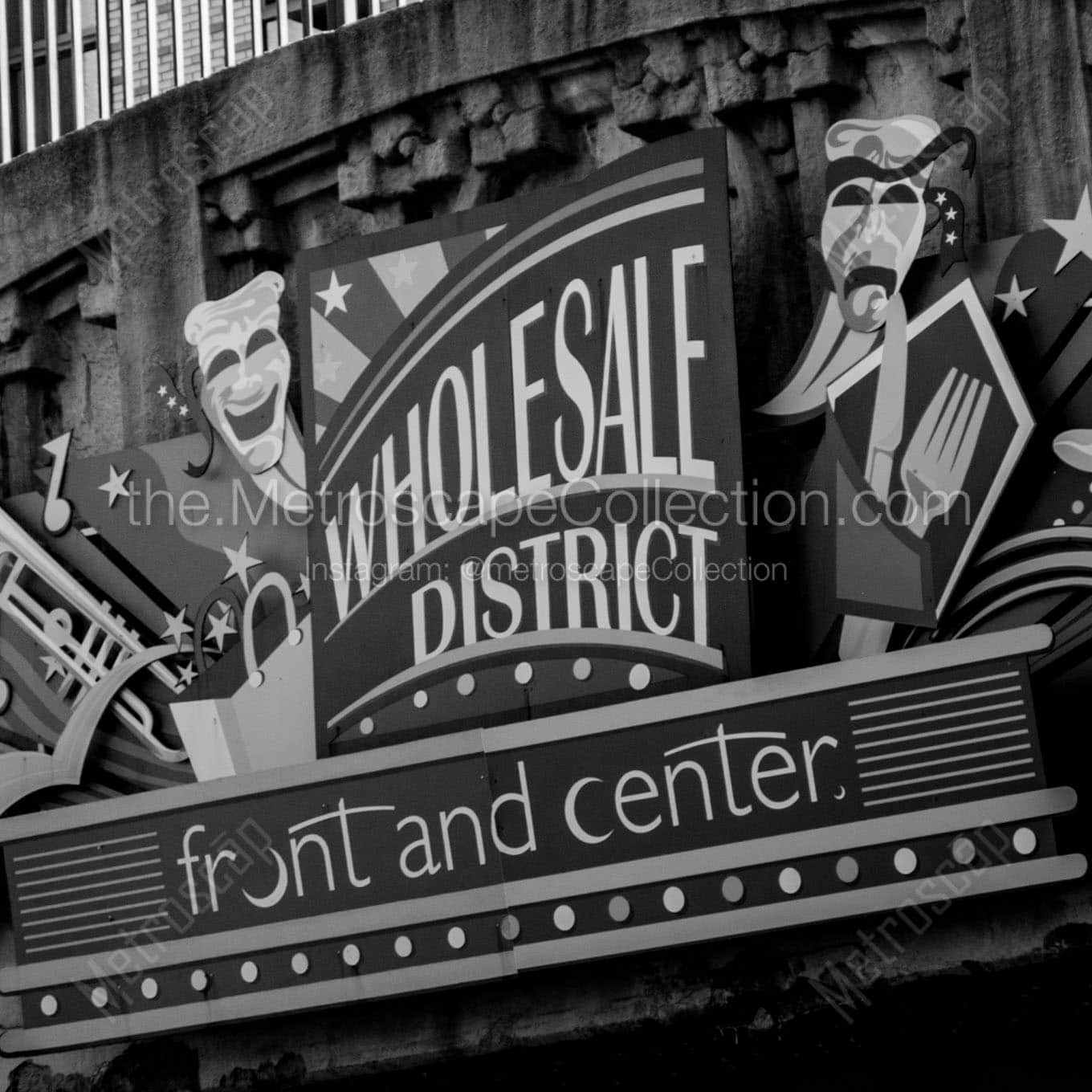 wholesale district sign Black & White Wall Art