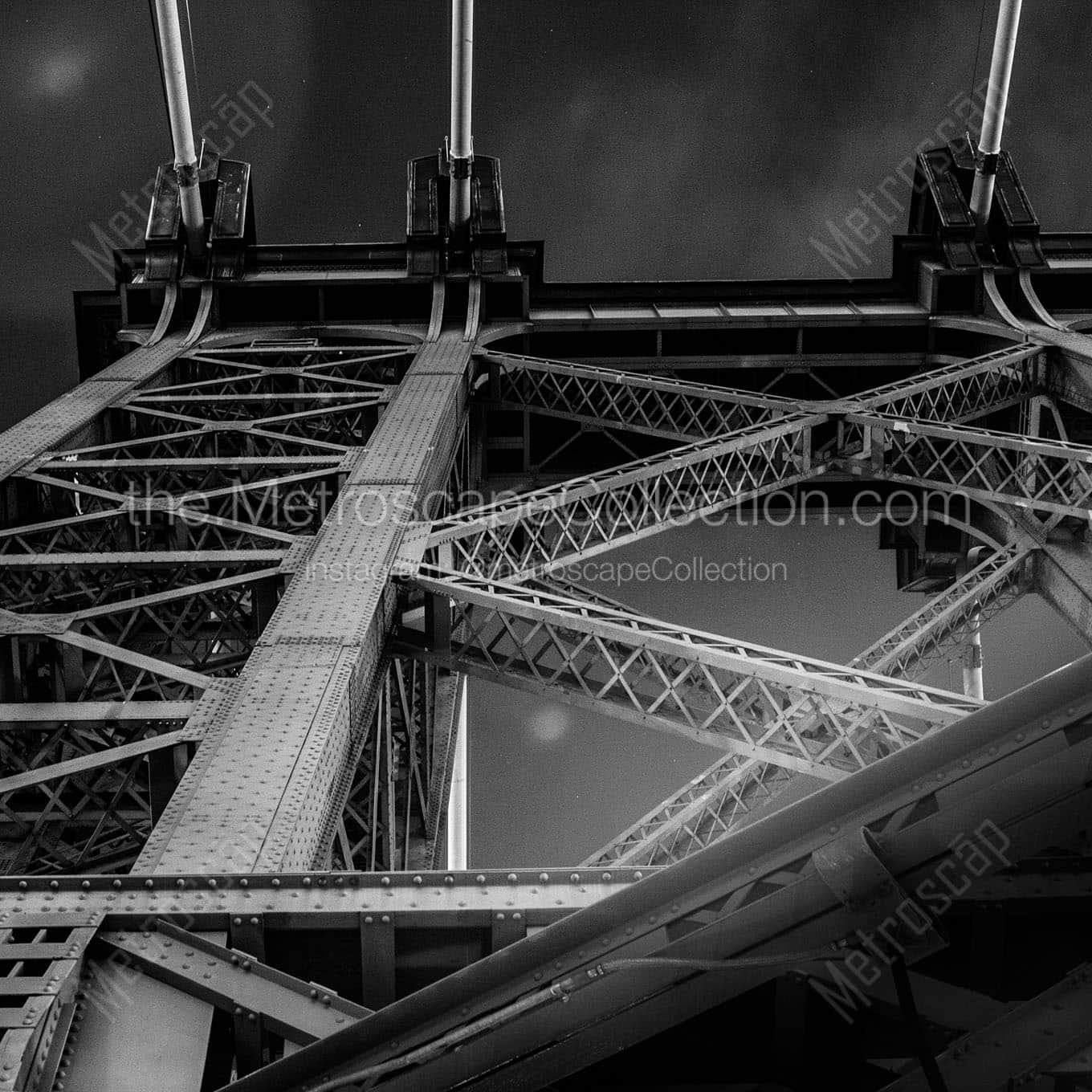 williamsburg bridge structure Black & White Wall Art