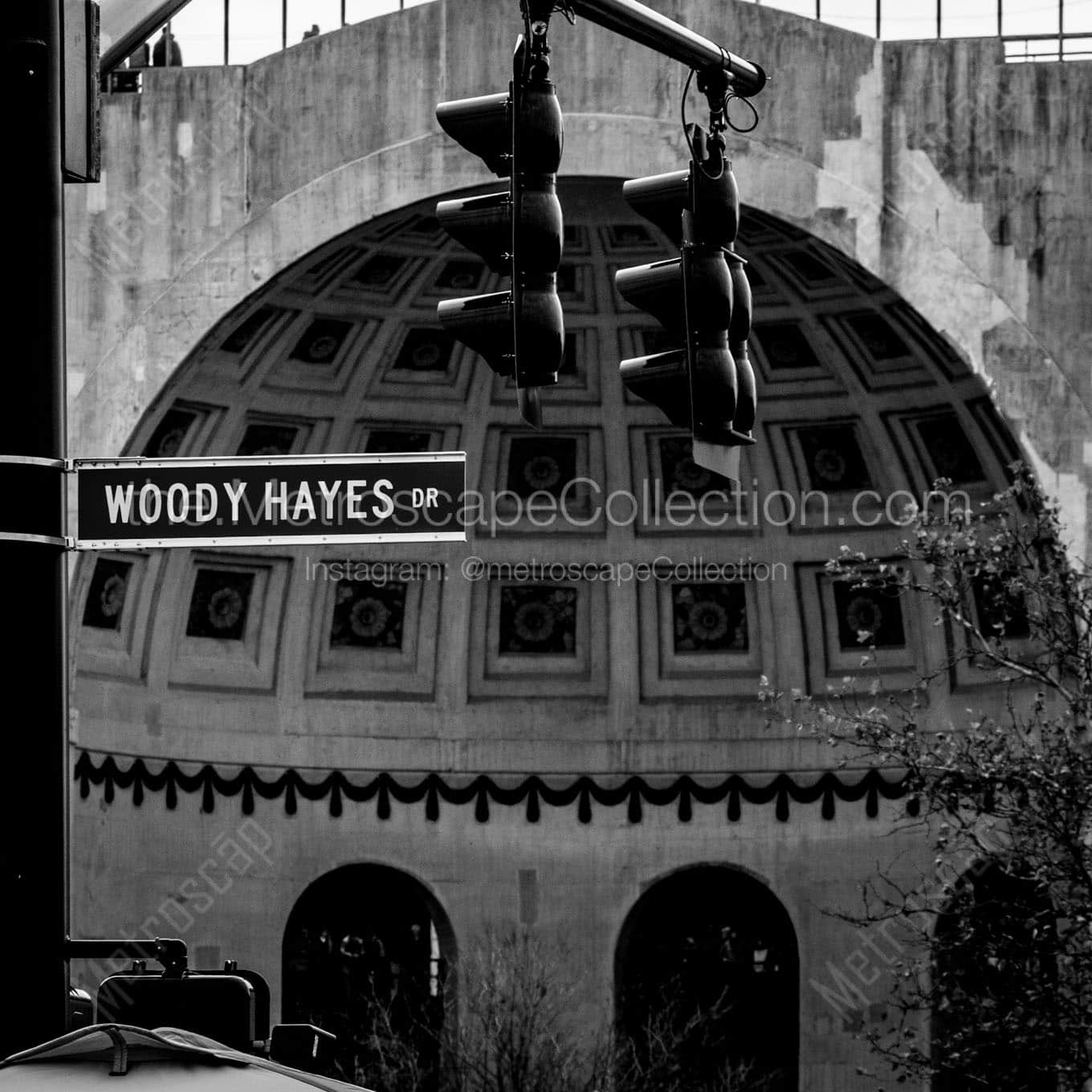 woody hayes drive ohio stadium Black & White Wall Art