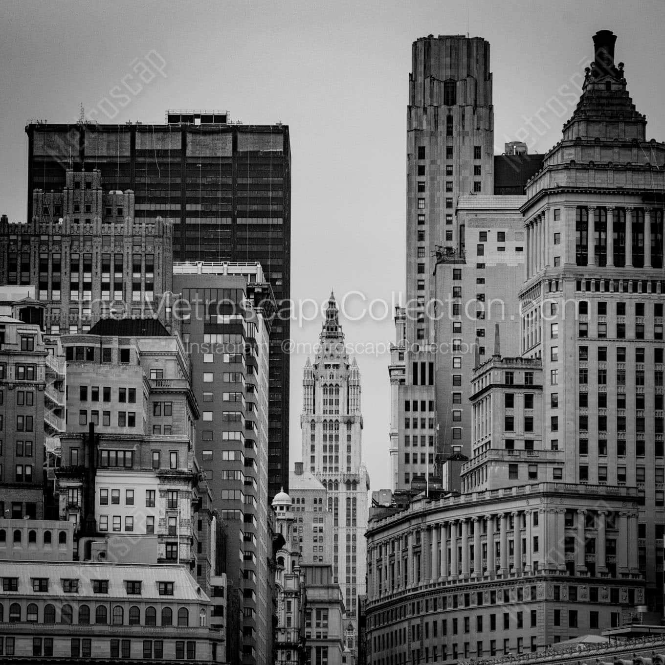 woolworth building manhattan Black & White Wall Art