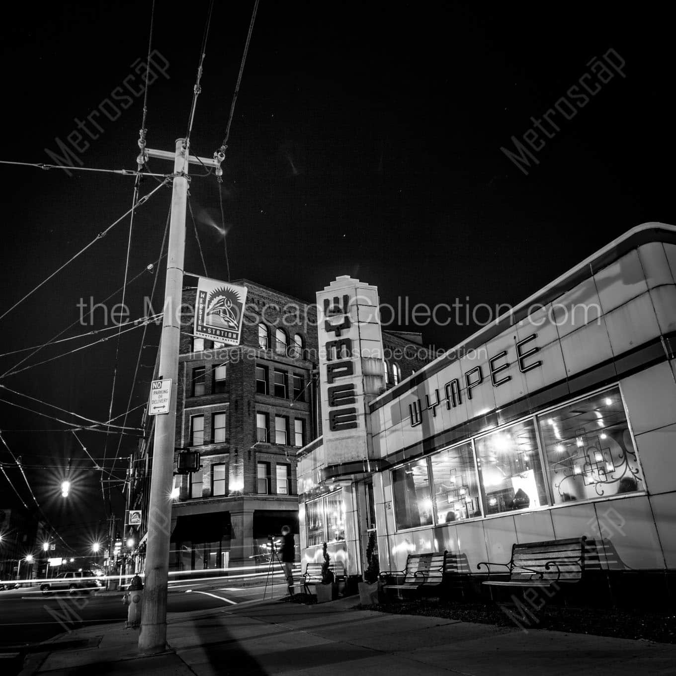 wympee burger downtown dayton Black & White Wall Art